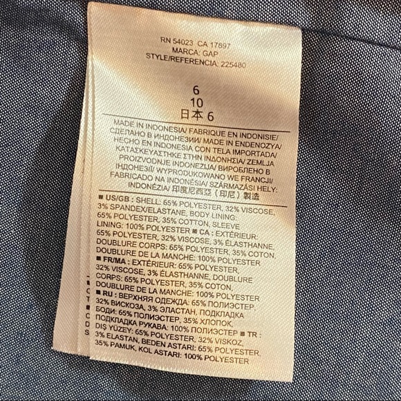 GAP Womens Blazer Size 6 Navy Blue One Button Closure - Picture 7 of 9